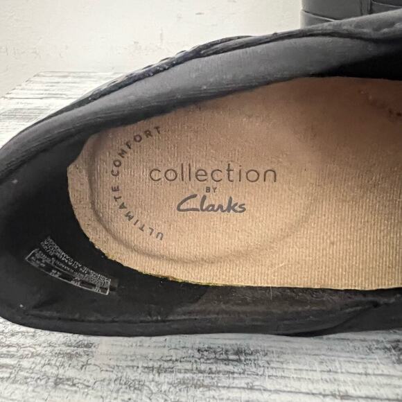 Clarks Emily Amelia Black Leather Loafer Pump Women’s Sz 7.5M Comfort Shoe - Picture 10 of 13